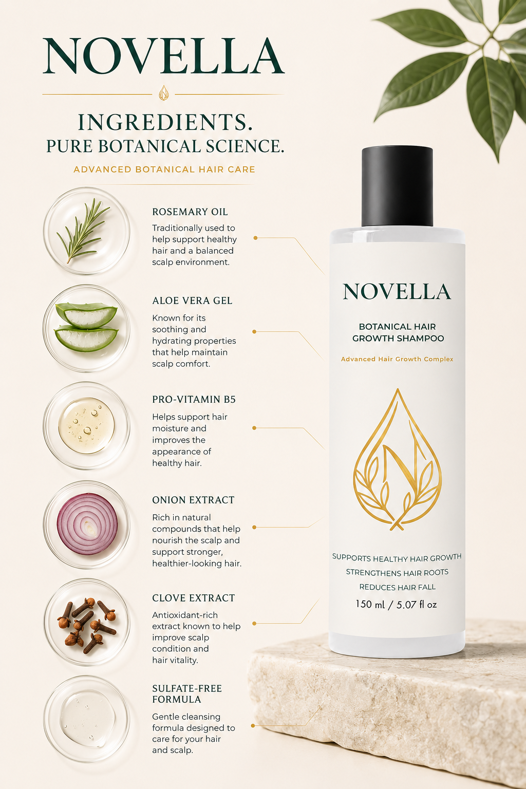 NOVELLA Botanical Hair Growth Shampoo